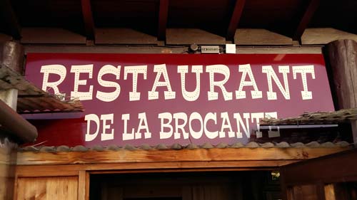 panneau restaurant de la brocante